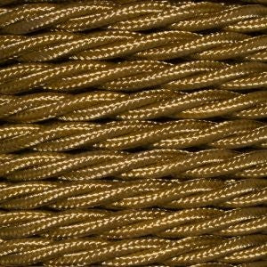 Cable eléctrico trenzado color oro viejo enPVC. Sección 2x0.75mm