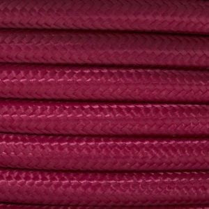 Cable eléctrico redondo trenzado textil color poly pink. 2 x 0,75 mm.