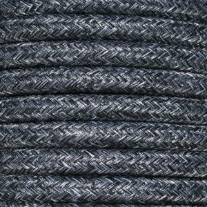 Cable eléctrico redondo trenzado textil color Uniform grey. 2 x 0,75 mm