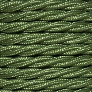 Cable eléctrico trenzado color verde ciprés de 2 x 0,75 mm de sección.