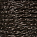 Cable eléctrico trenzado en color marrón. Sección 2 x 0,75 mm.