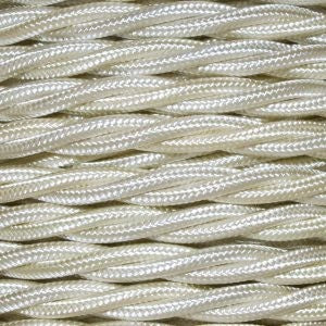 Cable eléctrico trenzado color crema en PVC. Sección 2 x 0,75 mm