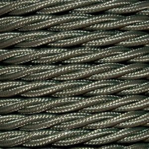 Cable eléctrico trenzado color Khaki en PVC. Sección 2 x 0,75 mm.