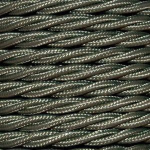 Cable eléctrico trenzado color Khaki en PVC. Sección 2 x 0,75 mm.