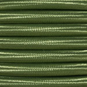 Cable eléctrico redondo trenzado textil verde. 2x0,75mm de sección