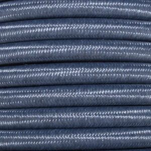 Cable eléctrico redondo trenzado textil color Plomo. 2 x 0,75 mm