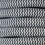 Cable eléctrico redondo trenzado textil color Black/White. 2 x 0,75 mm