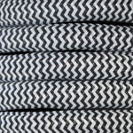 Cable eléctrico redondo trenzado textil color Black/White. 2 x 0,75 mm