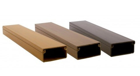 Canaleta imitación madera 18x13mm adhesiva. Tiras de 2 metros en PVC.