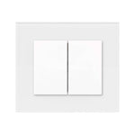 Doble Interruptor unipolar con tapa blanca y cristal serie DECENTE