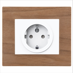 Enchufe SCHUKO con tapa blanca serie DECENTE