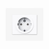 Enchufe SCHUKO con tapa blanca serie DECENTE