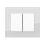 Doble Interruptor unipolar con tapa blanca y cristal serie DECENTE