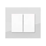 Doble Interruptor unipolar con tapa blanca y cristal serie DECENTE