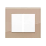 Doble Interruptor unipolar con tapa blanca y cristal serie DECENTE
