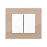 Doble Interruptor unipolar con tapa blanca y cristal serie DECENTE