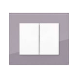 Doble Interruptor unipolar con tapa blanca y cristal serie DECENTE