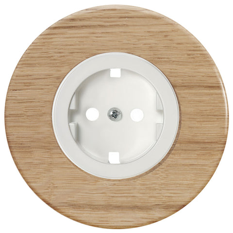 Enchufe SCHUKO marco roble claro serie RETRO