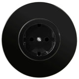 Enchufe SCHUKO marco cristal negro serie RETRO